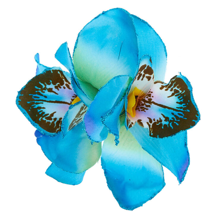 Perfect blue orchid hair flower clip